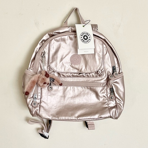 NEW Kipling Matta Rose Quartz Metallic Backpack BP4047 main image 10